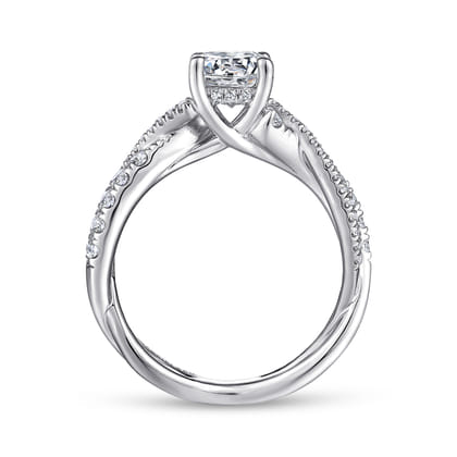 Sandrine - Platinum Round Diamond Twisted Engagement Ring
