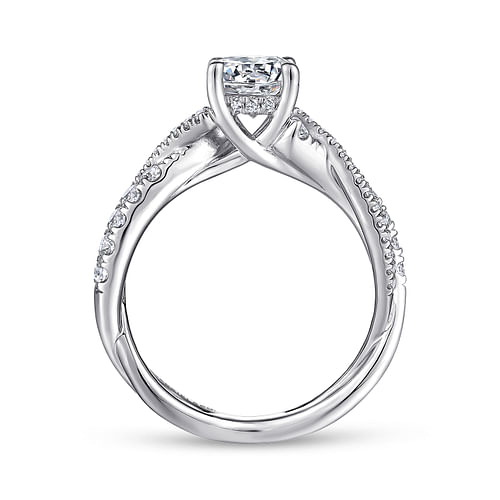 Sandrine - Platinum Round Diamond Twisted Engagement Ring - 0.36 ct - Shot 2