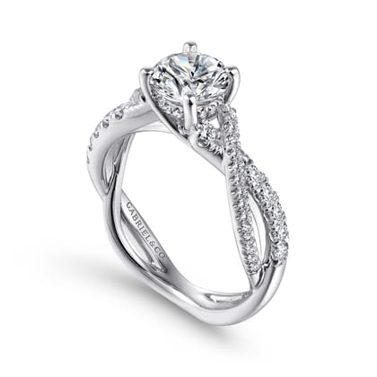 Sandrine - Platinum Round Diamond Twisted Engagement Ring