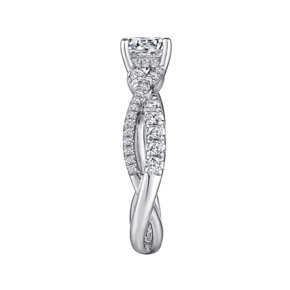 Sandrine - Platinum Round Diamond Twisted Engagement Ring