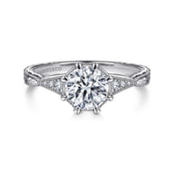 Sanna - 14K White Gold Round Diamond Engagement Ring