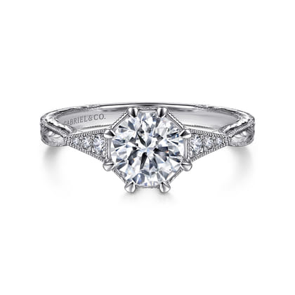 Sanna - 14K White Gold Round Diamond Engagement Ring