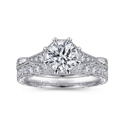 Sanna - 14K White Gold Round Diamond Engagement Ring