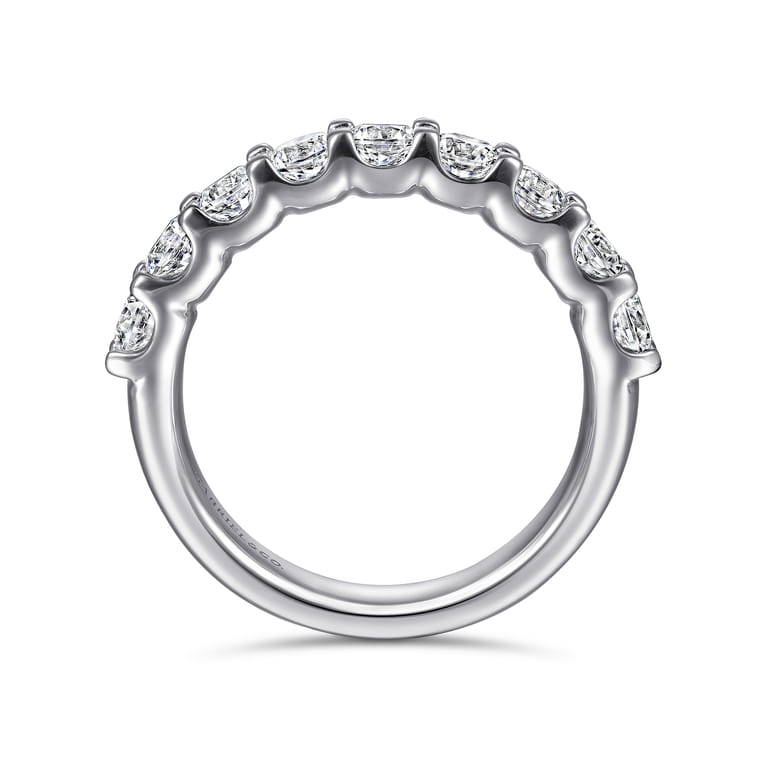 Straight Wedding Ring in 14k White Gold with Round Natural Diamond at Gabriel & Co. - Shot 2