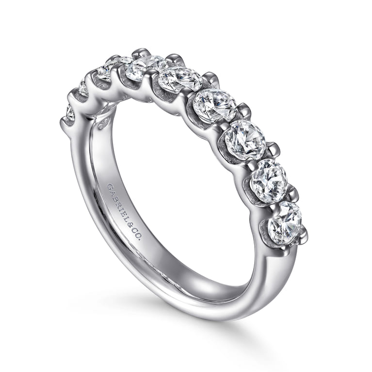 Straight Wedding Ring in 14k White Gold with Round Natural Diamond at Gabriel & Co. - Shot 3