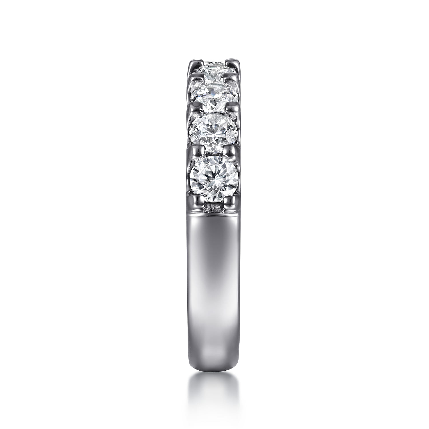 Straight Wedding Ring in 14k White Gold with Round Natural Diamond at Gabriel & Co. - Shot 4