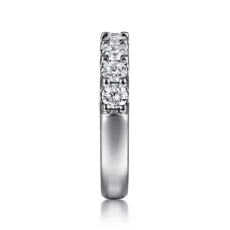 Straight Wedding Ring in 14k White Gold with Round Natural Diamond at Gabriel & Co. - Shot 4