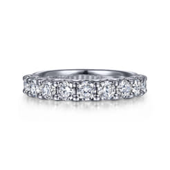 Sardegna - 14K White Gold 9 Stone Shared Prong Round Diamond Anniversary Band