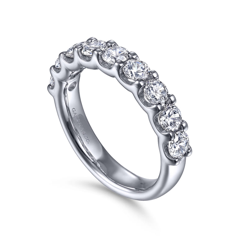 Straight Wedding Ring in 14k White Gold with Round Natural Diamond at Gabriel & Co. - Shot 3