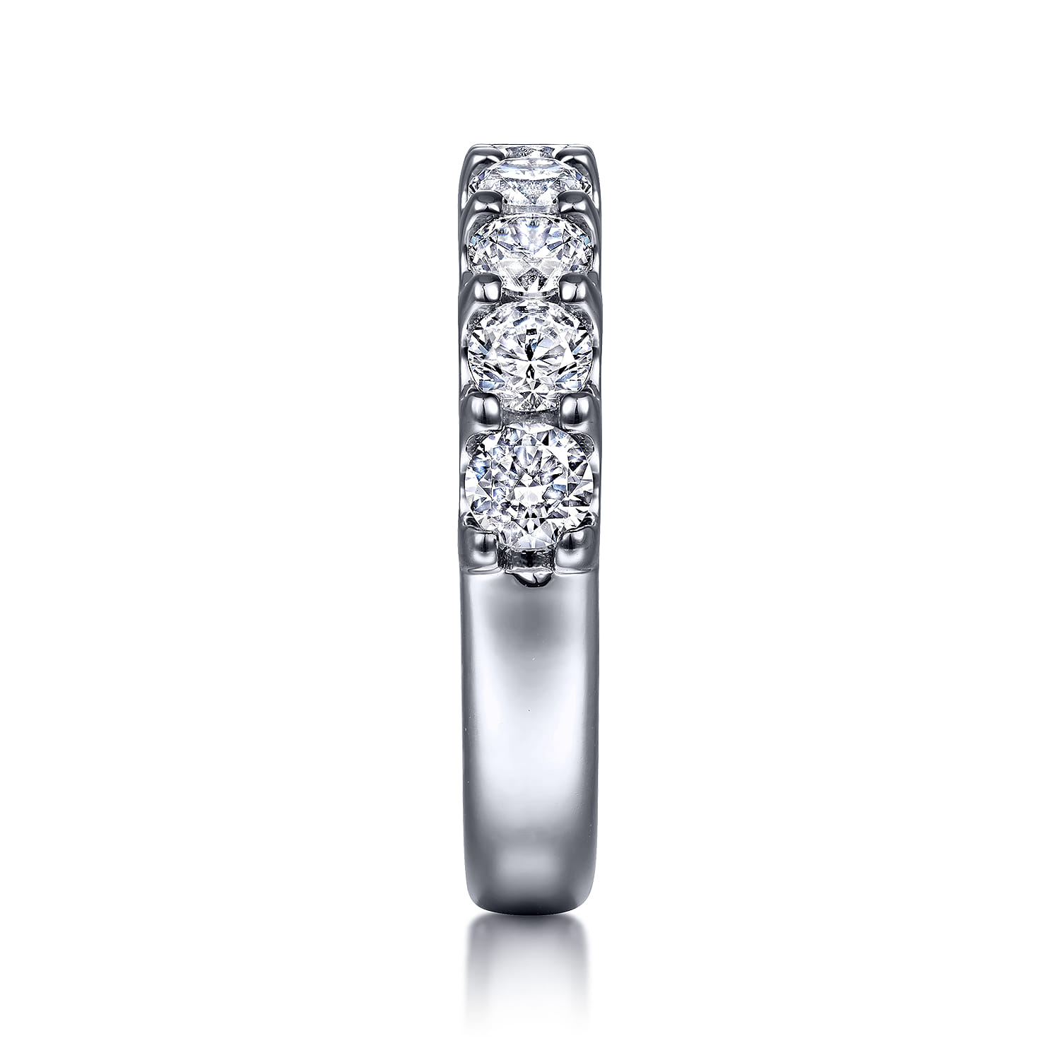 Straight Wedding Ring in 14k White Gold with Round Natural Diamond at Gabriel & Co. - Shot 4