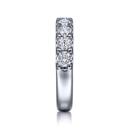 Sardegna - 14K White Gold 9 Stone Shared Prong Round Diamond Anniversary Band