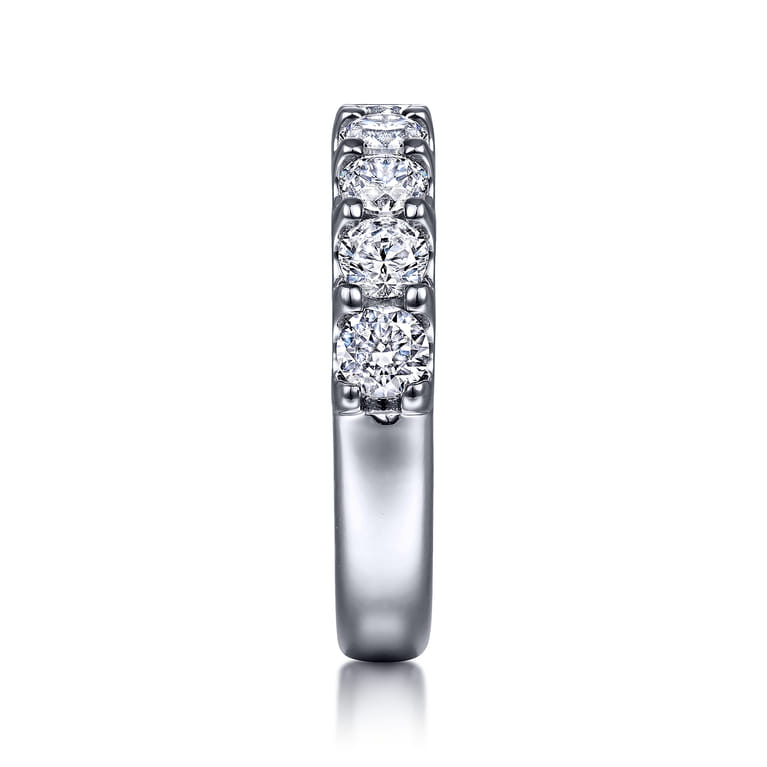 Straight Wedding Ring in 14k White Gold with Round Natural Diamond at Gabriel & Co. - Shot 4