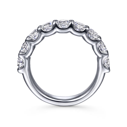 Sardegna - 14K White Gold 9 Stone Shared Prong Round Diamond Anniversary Band
