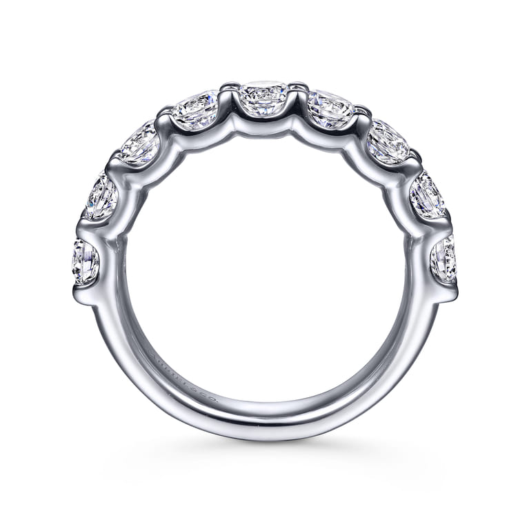 Fancy Wedding Ring in 14k White Gold with Round Natural Diamond at Gabriel & Co. - Shot 2