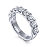 Fancy Wedding Ring in 14k White Gold with Round Natural Diamond at Gabriel & Co.