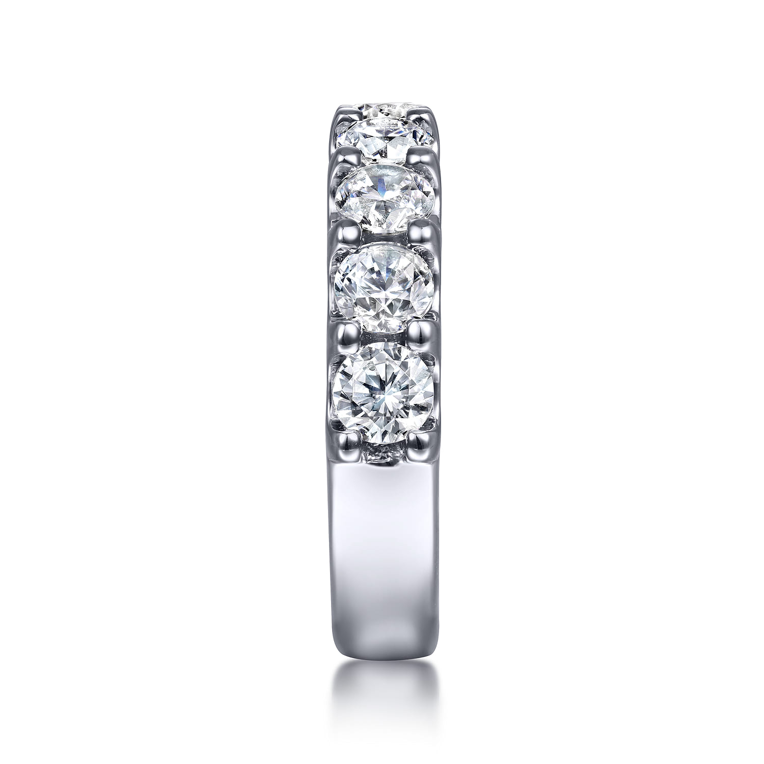 Fancy Wedding Ring in 14k White Gold with Round Natural Diamond at Gabriel & Co. - Shot 4