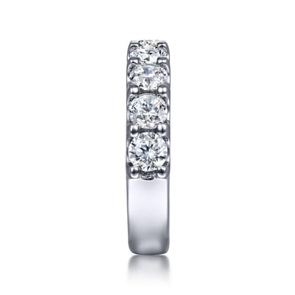 Sardegna - 14K White Gold 9 Stone Shared Prong Round Diamond Anniversary Band