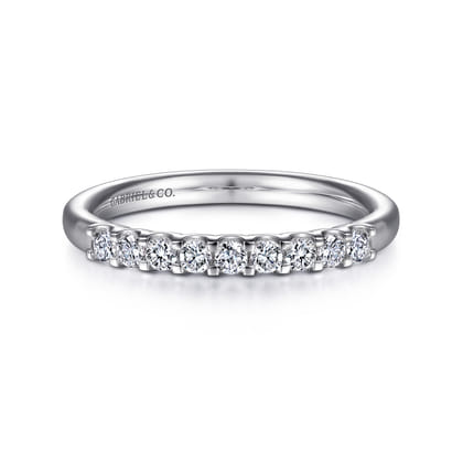 Sardegna - 14K White Gold Round 9 Stone Diamond Anniversary Band