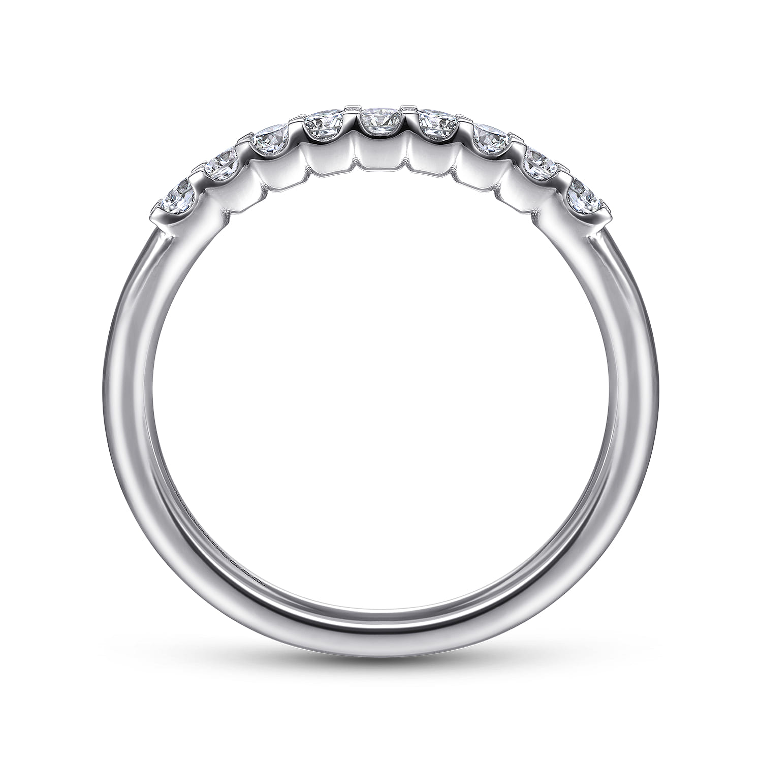 Straight Wedding Ring in 14k White Gold with Round Natural Diamond at Gabriel & Co. - Shot 2