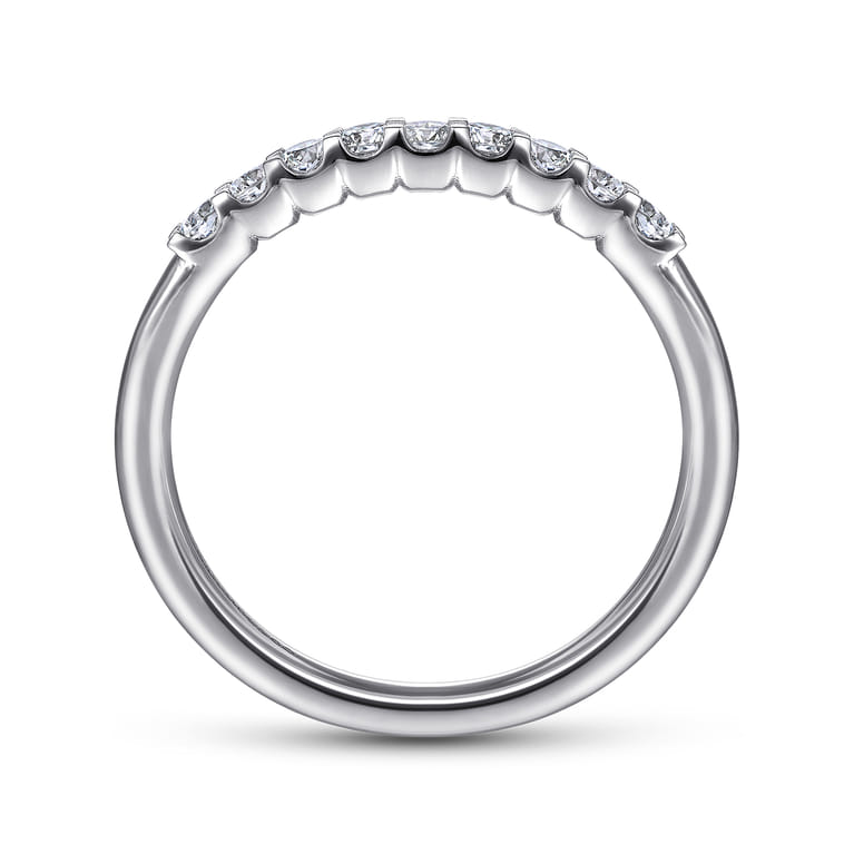 Straight Wedding Ring in 14k White Gold with Round Natural Diamond at Gabriel & Co. - Shot 2