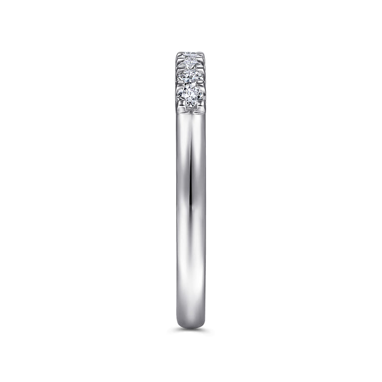 Straight Wedding Ring in 14k White Gold with Round Natural Diamond at Gabriel & Co. - Shot 4