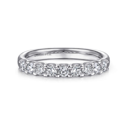 Sardegna - 14K White Gold Round 9 Stone Diamond Anniversary Band