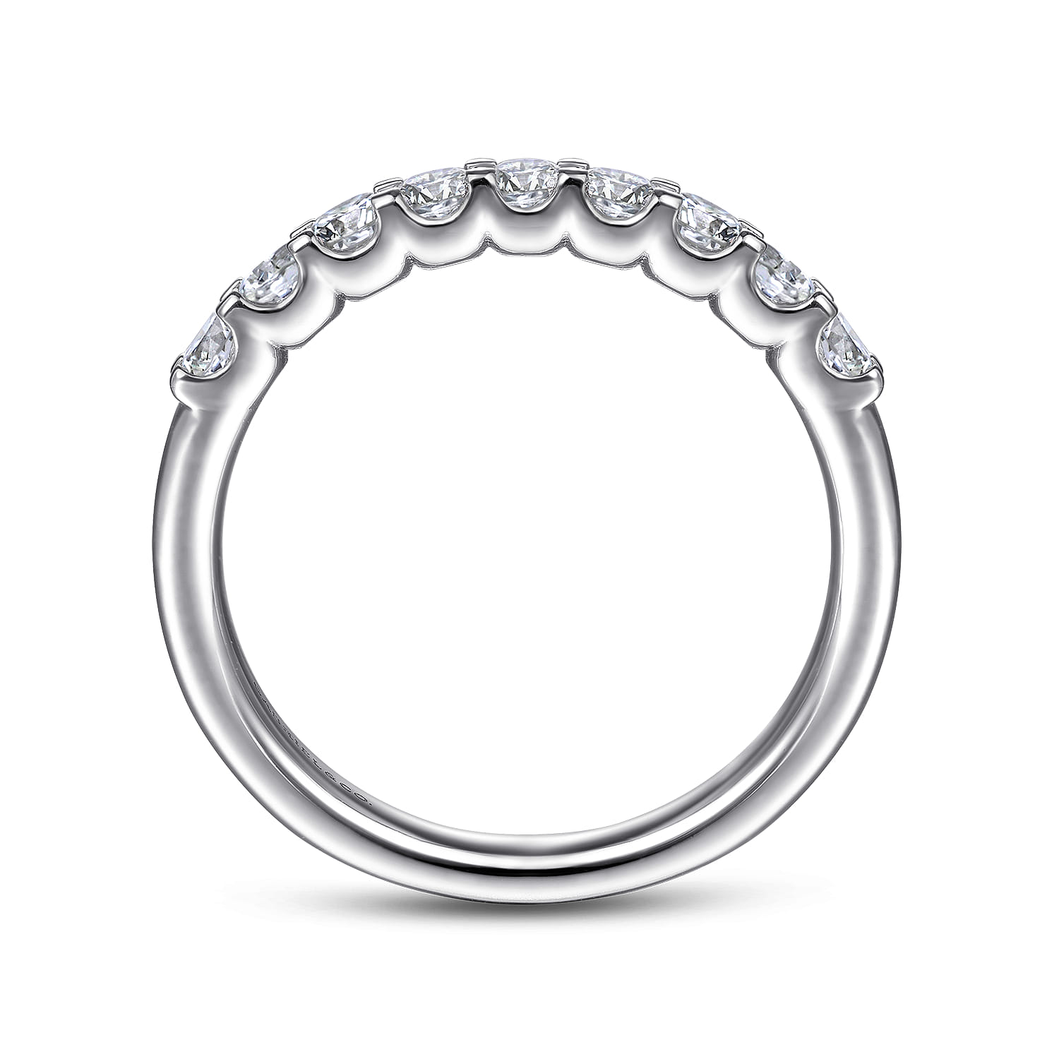 Straight Wedding Ring in 14k White Gold with Round Natural Diamond at Gabriel & Co. - Shot 2