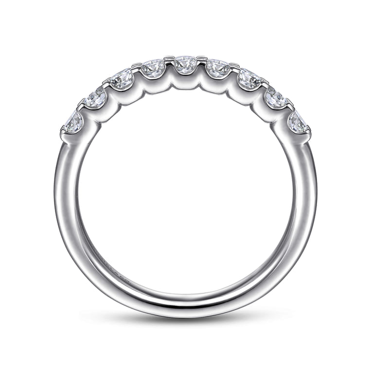 Straight Wedding Ring in 14k White Gold with Round Natural Diamond at Gabriel & Co. - Shot 2