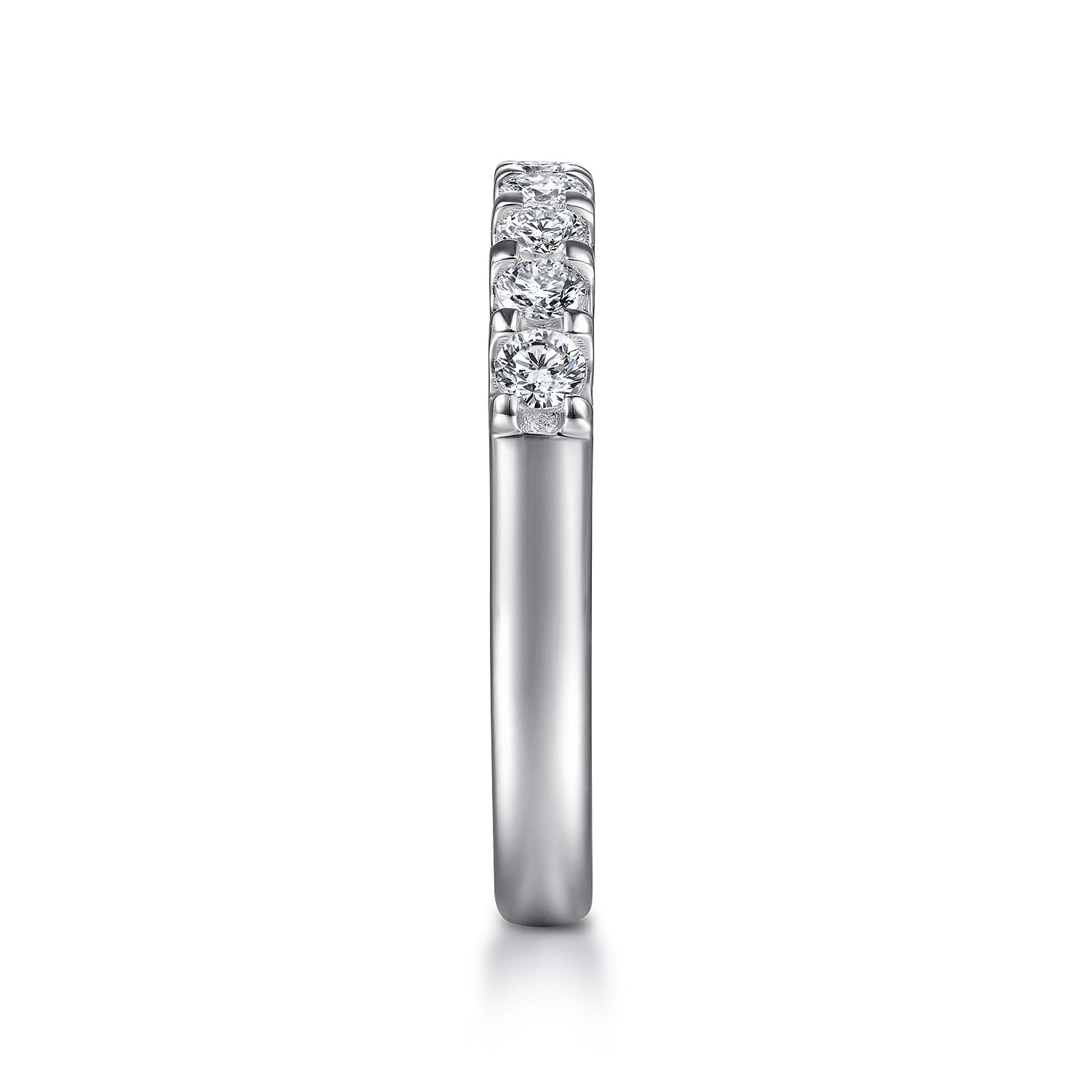 Straight Wedding Ring in 14k White Gold with Round Natural Diamond at Gabriel & Co. - Shot 4