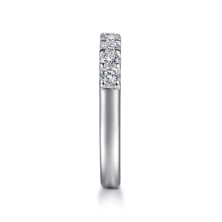 Straight Wedding Ring in 14k White Gold with Round Natural Diamond at Gabriel & Co. - Shot 4