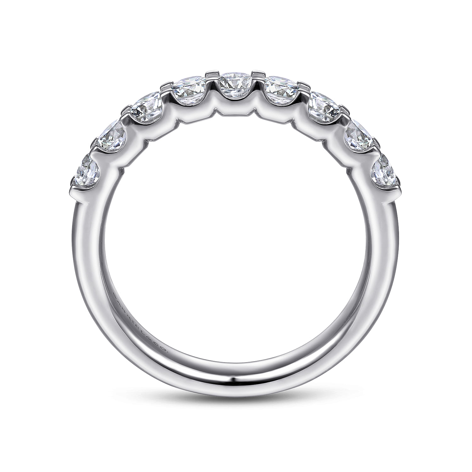 Straight Wedding Ring in 14k White Gold with Round Natural Diamond at Gabriel & Co. - Shot 2