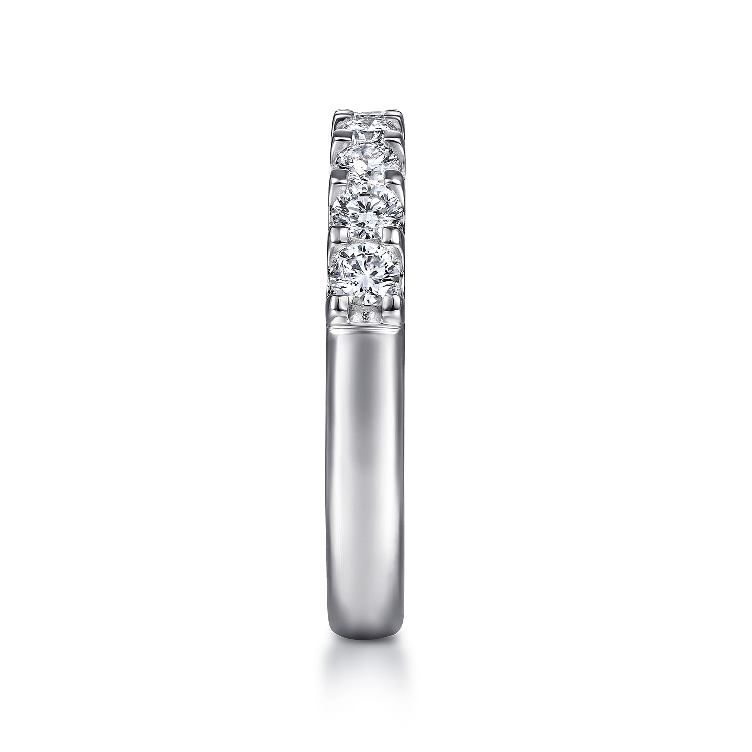 Straight Wedding Ring in 14k White Gold with Round Natural Diamond at Gabriel & Co. - Shot 4