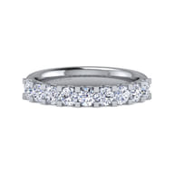 Sardegna - 14K White Gold Round 9 Stone Diamond Anniversary Band