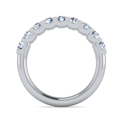 Sardegna - 14K White Gold Round 9 Stone Diamond Anniversary Band