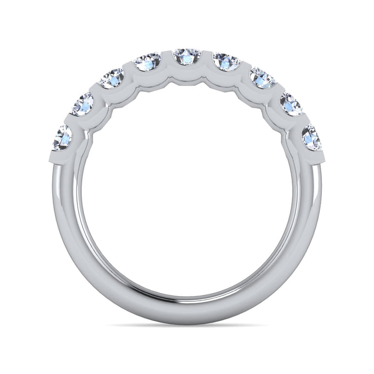 Straight Wedding Ring in 14k White Gold with Round Natural Diamond at Gabriel & Co. - Shot 2