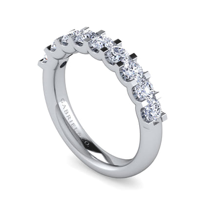 Sardegna - 14K White Gold Round 9 Stone Diamond Anniversary Band