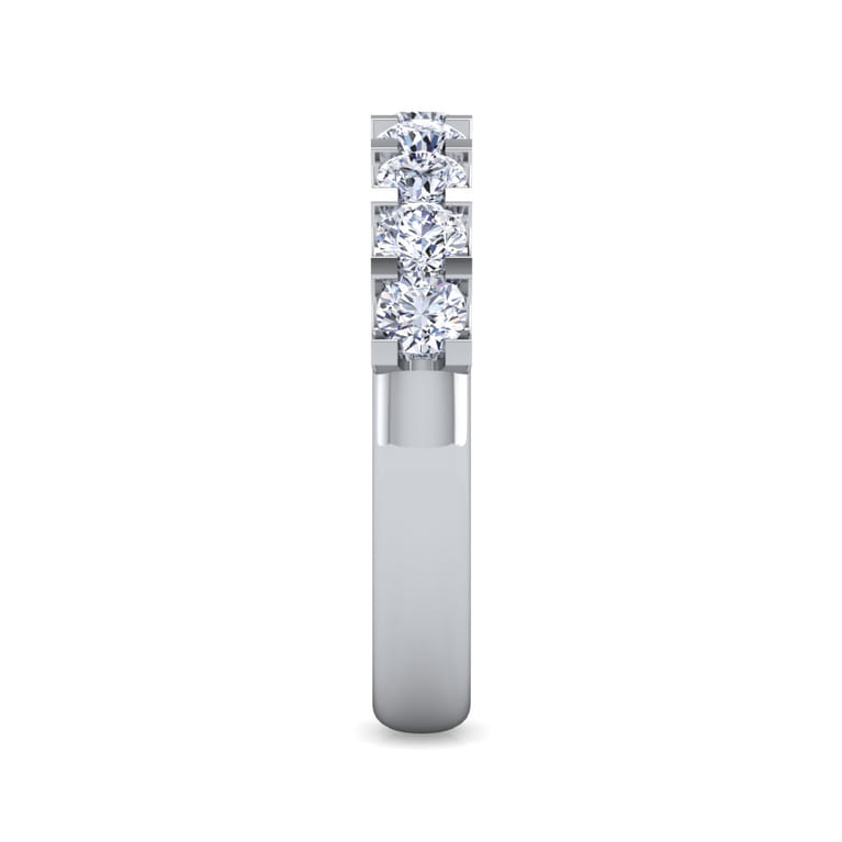 Straight Wedding Ring in 14k White Gold with Round Natural Diamond at Gabriel & Co. - Shot 4
