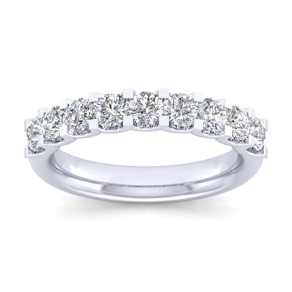 Sardegna - 14K White Gold Round 9 Stone Diamond Anniversary Band
