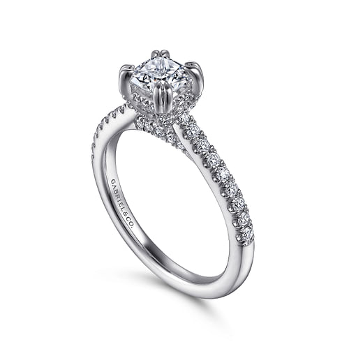 Sarita - 14K White Gold Cushion Cut Diamond Engagement Ring - 0.35 ct - Shot 3