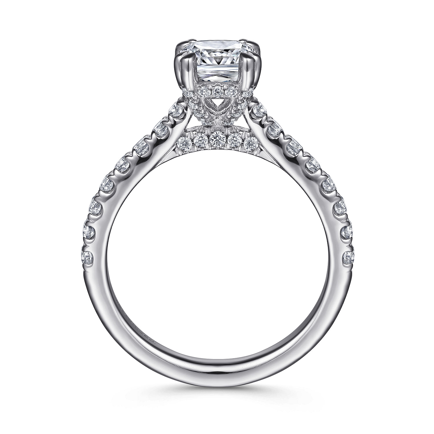Sarita - 14K White Gold Cushion Cut Diamond Engagement Ring - 0.52 ct - Shot 2