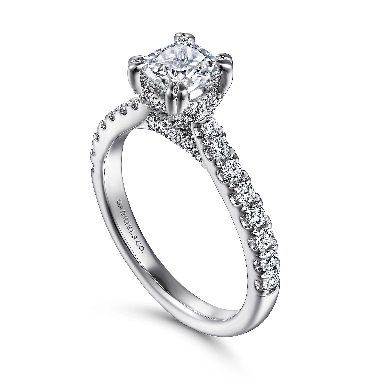 Sarita - 14K White Gold Cushion Cut Diamond Engagement Ring - 0.52 ct - Shot 3