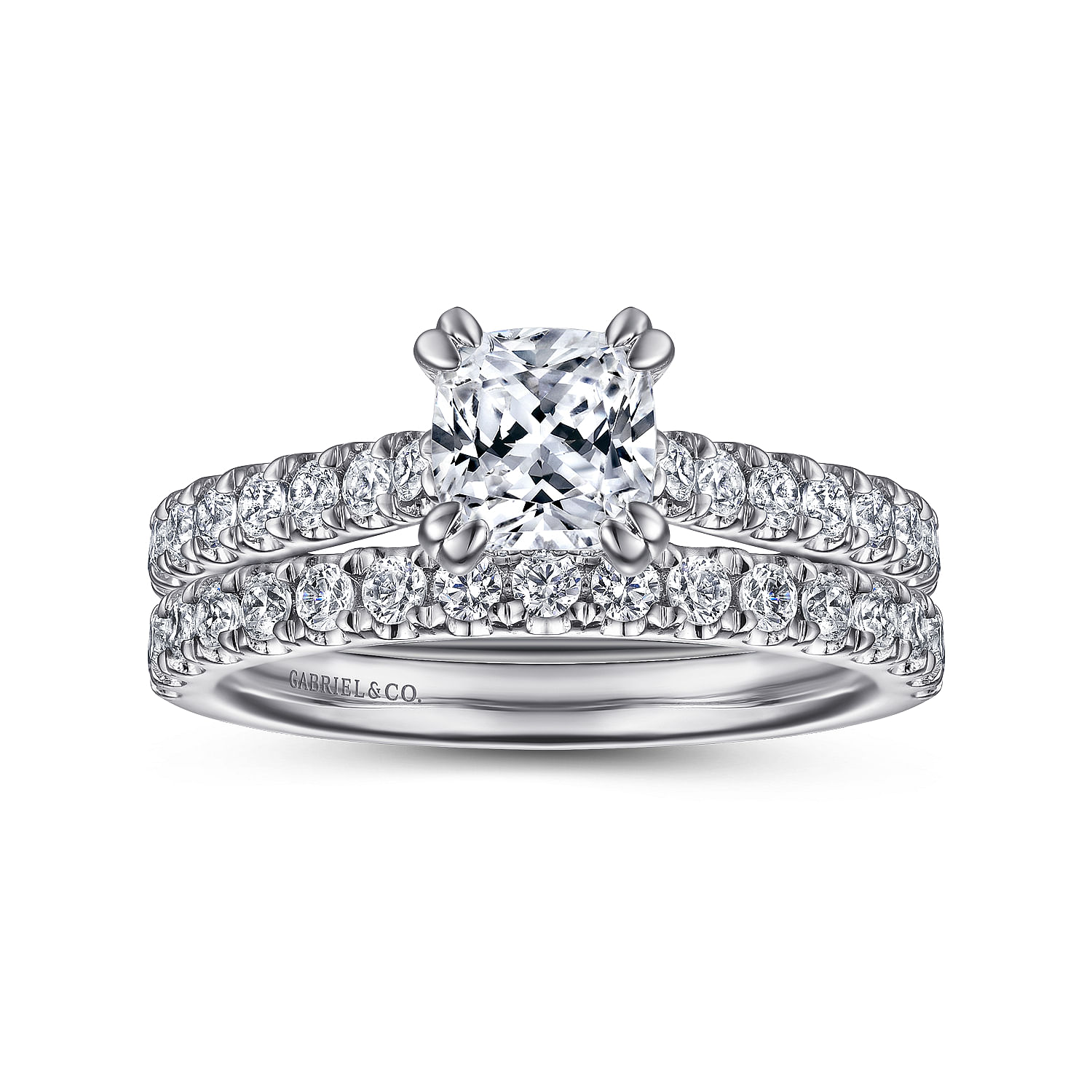 Sarita - 14K White Gold Cushion Cut Diamond Engagement Ring - 0.52 ct - Shot 4