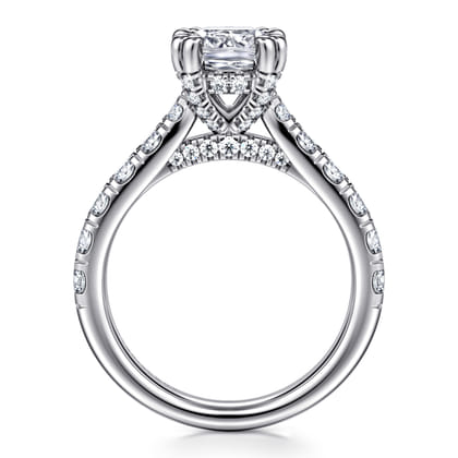 Sarita - 14K White Gold Cushion Cut Diamond Engagement Ring