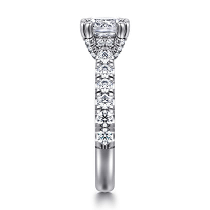 Sarita - 14K White Gold Cushion Cut Diamond Engagement Ring