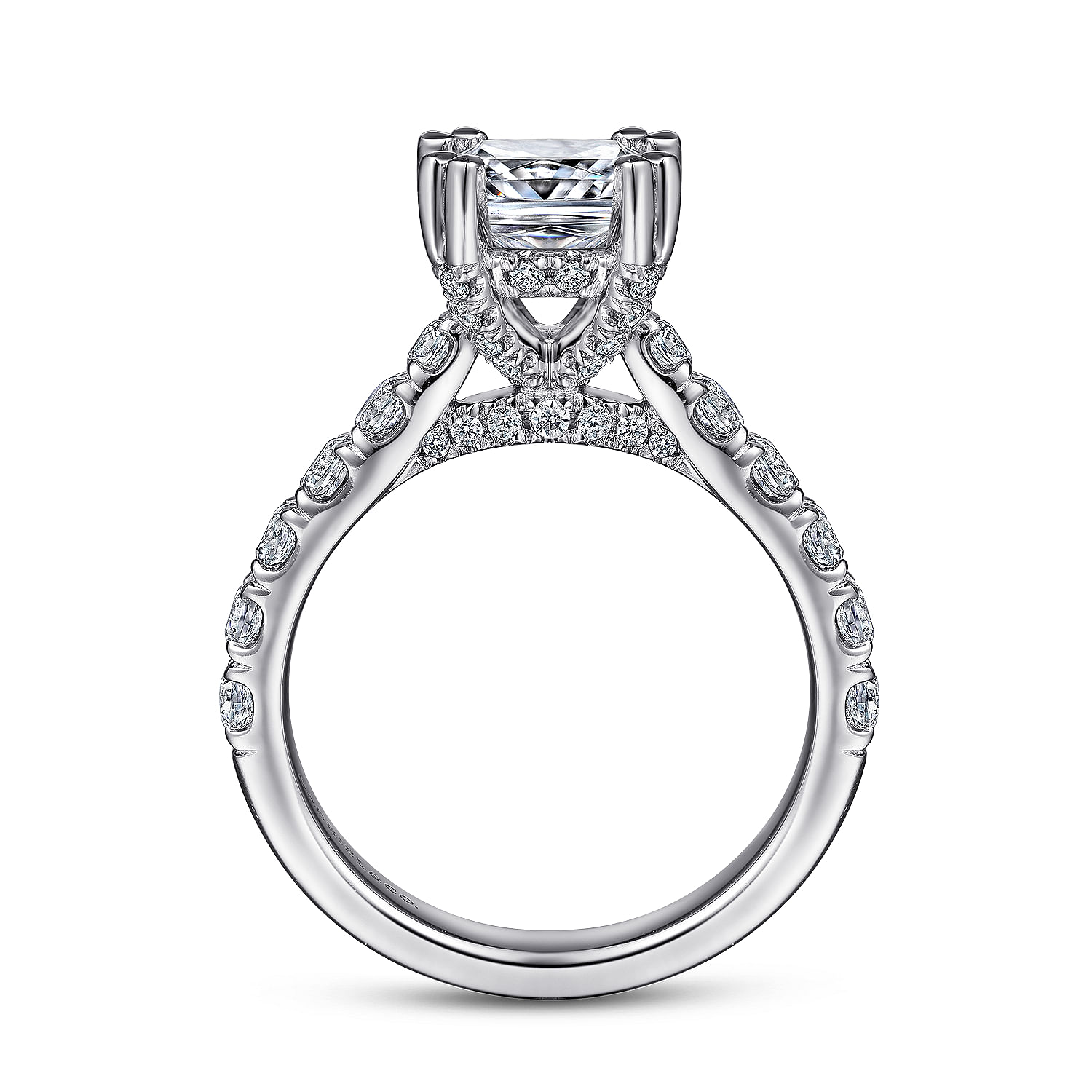 Sarita - 14K White Gold Cushion Cut Diamond Engagement Ring