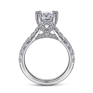 Sarita - 14K White Gold Cushion Cut Diamond Engagement Ring