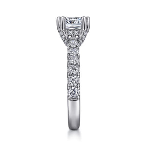 Sarita - 14K White Gold Cushion Cut Diamond Engagement Ring