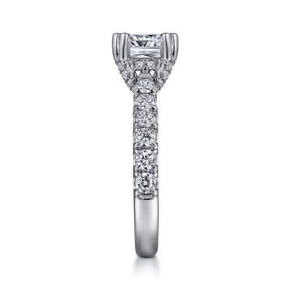 Sarita - 14K White Gold Cushion Cut Diamond Engagement Ring