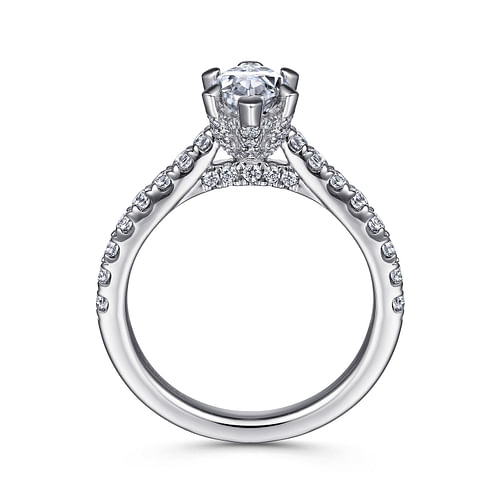 Sarita - 14K White Gold Marquise Shape Diamond Engagement Ring - 0.53 ct - Shot 2