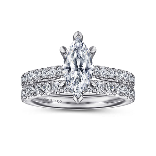 Sarita - 14K White Gold Marquise Shape Diamond Engagement Ring - 0.53 ct - Shot 4